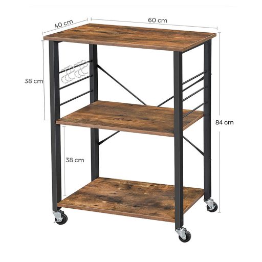 Gurulós tálalókocsi, 60x40x84 cm