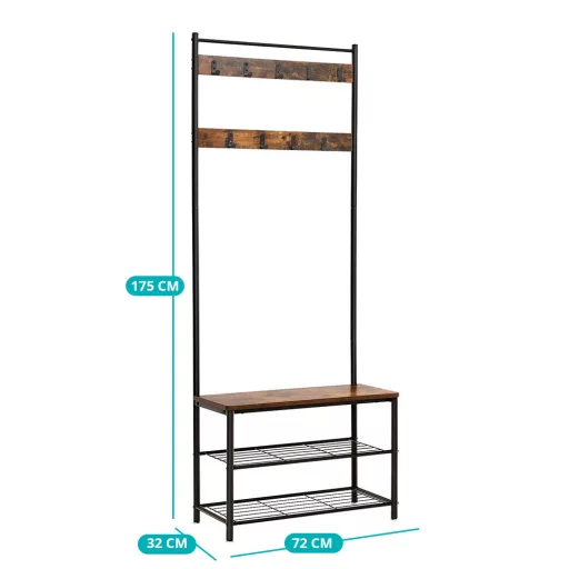 Előszobafal barna 32 x 70 x 175 cm