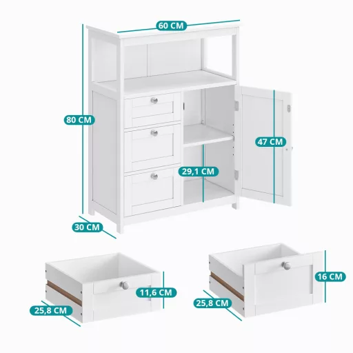 Fürdőszobaszekrény 60x30x80cm