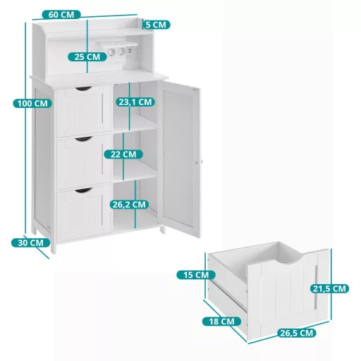 Fürdőszobaszekrény 60x30x100,5cm
