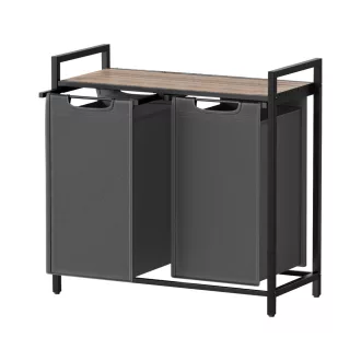 2  rekeszes szennyestartó, sötétszürke