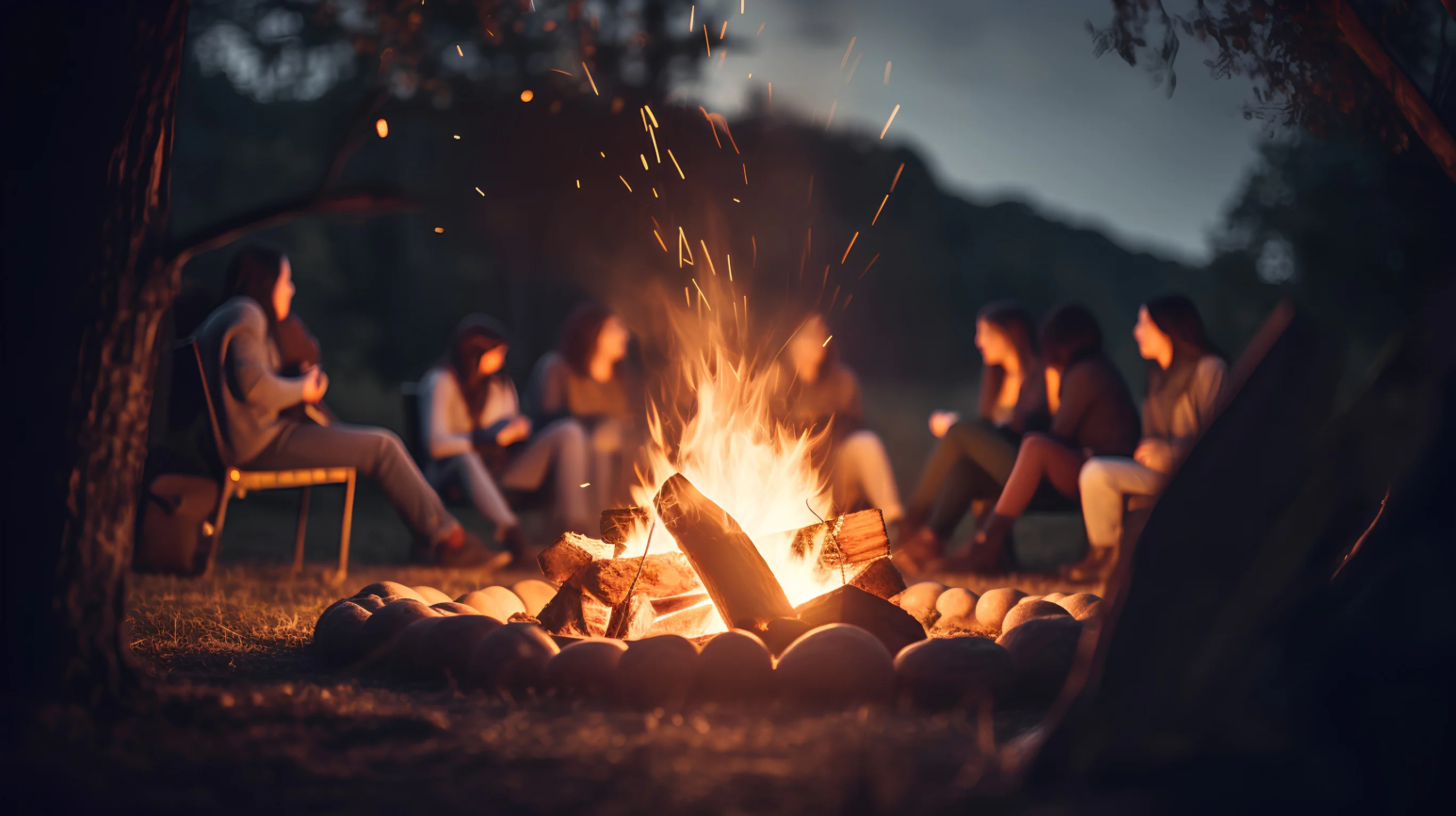 Baráti játékok tábortűz mellett